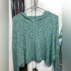 GREEN American Eagle Hooded Shirt in XS